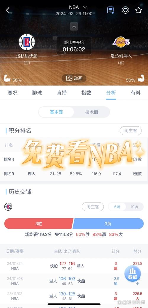 NBA在线观看免费观看：高清直播无插件，随时随地看比赛