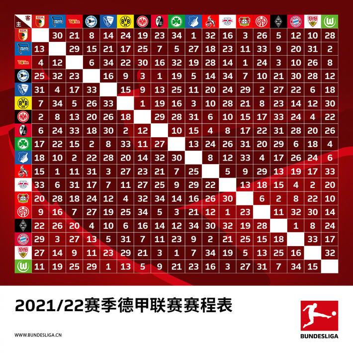 德甲赛程安排表：快来看你喜欢的球队何时比赛！