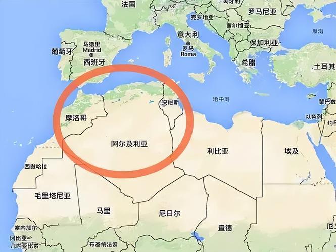 阿尔及利亚在非洲哪个位置？详细地图位置标注