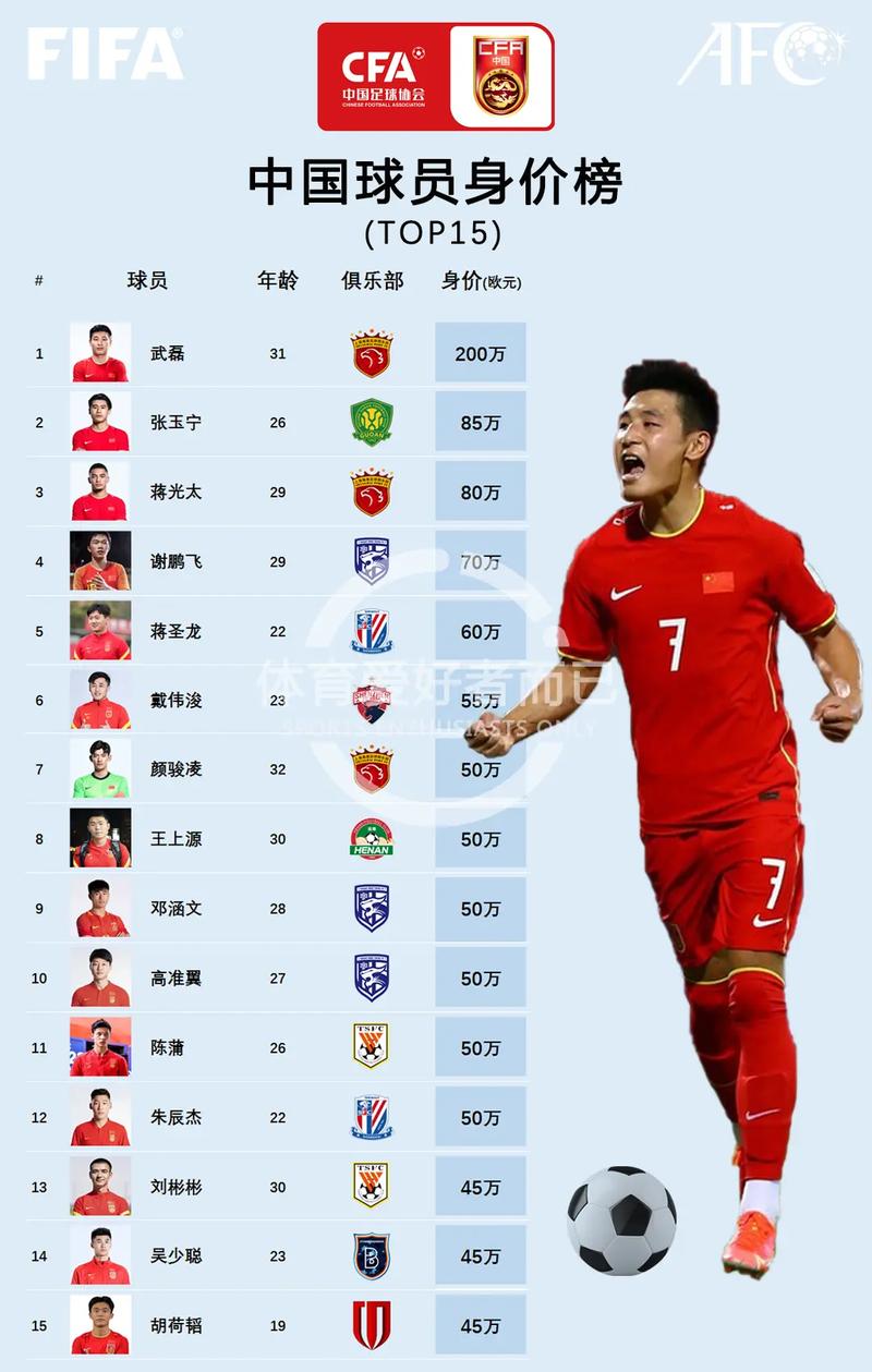 深扒武磊年薪多少欧元？与其他球员相比如何？