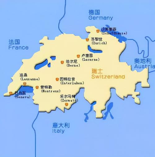 想知道瑞士在欧洲的具体位置吗？这里有详细地图和解释
