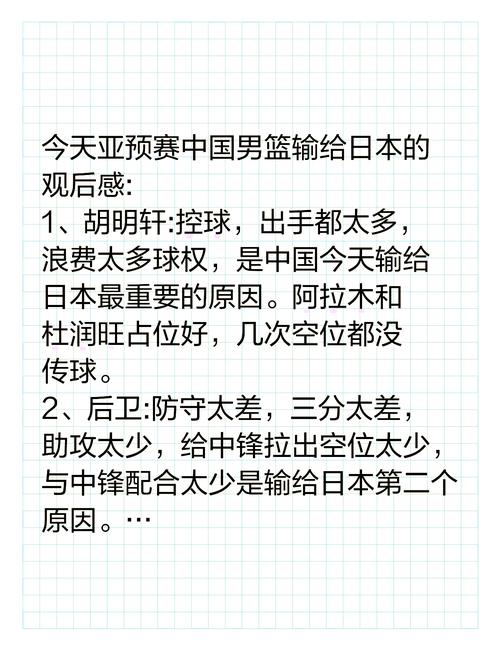 中国男篮输给日本，88年来的耻辱性一败