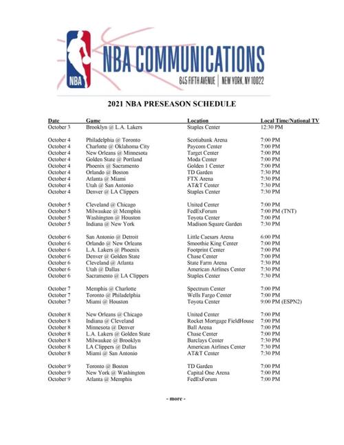每支球队NBA季前赛打几场？完整赛程安排解读！