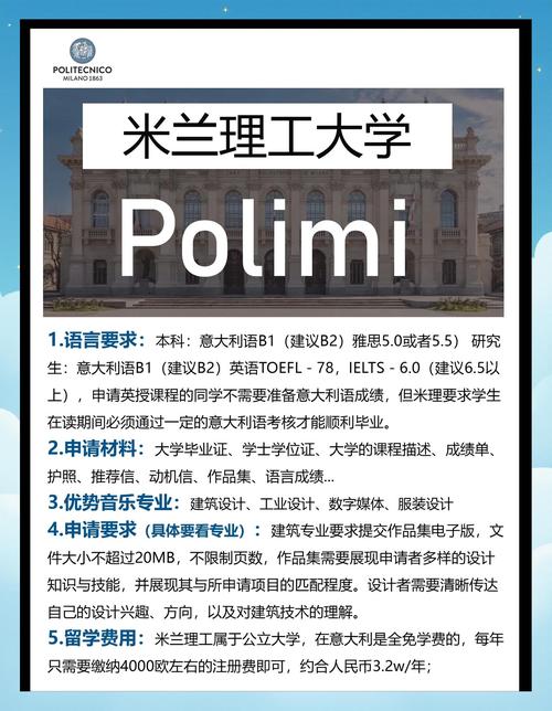 米兰理工大学值得申请吗？学费、生活成本及优势分析