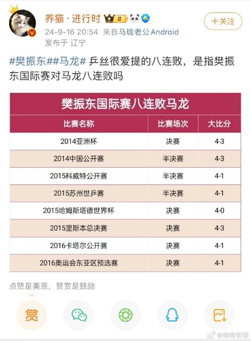 樊振东对战马龙胜负几回？揭秘两人交手记录
