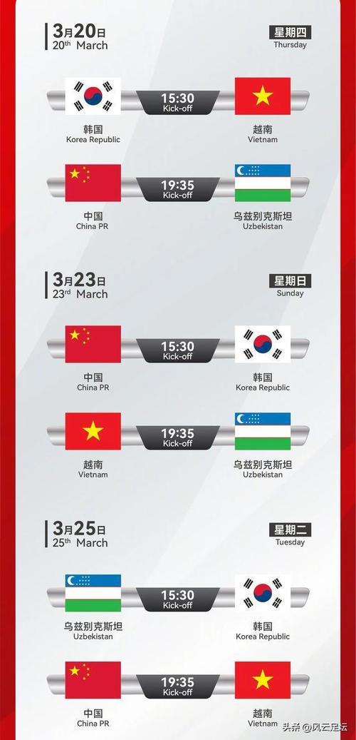国足今晚比赛几点开始？赛程安排和重要看点