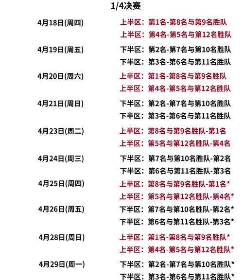 今年季后赛什么时候结束？赛程时间都在这里
