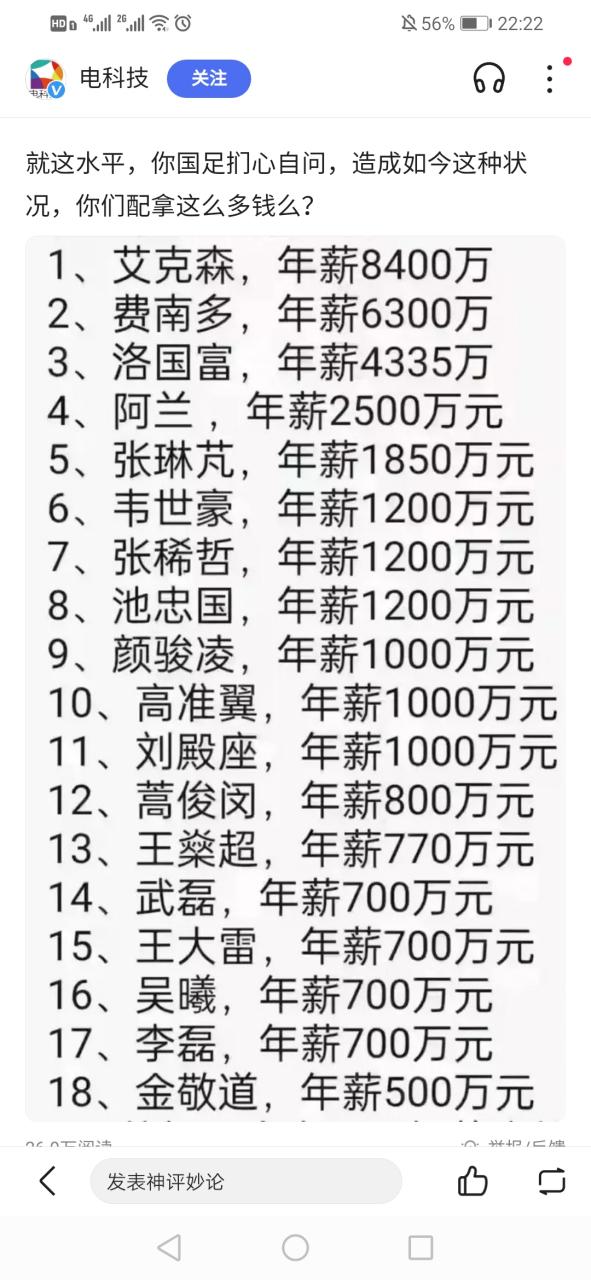国足队员年薪曝光，到底有多少人民币？值不值这个价？