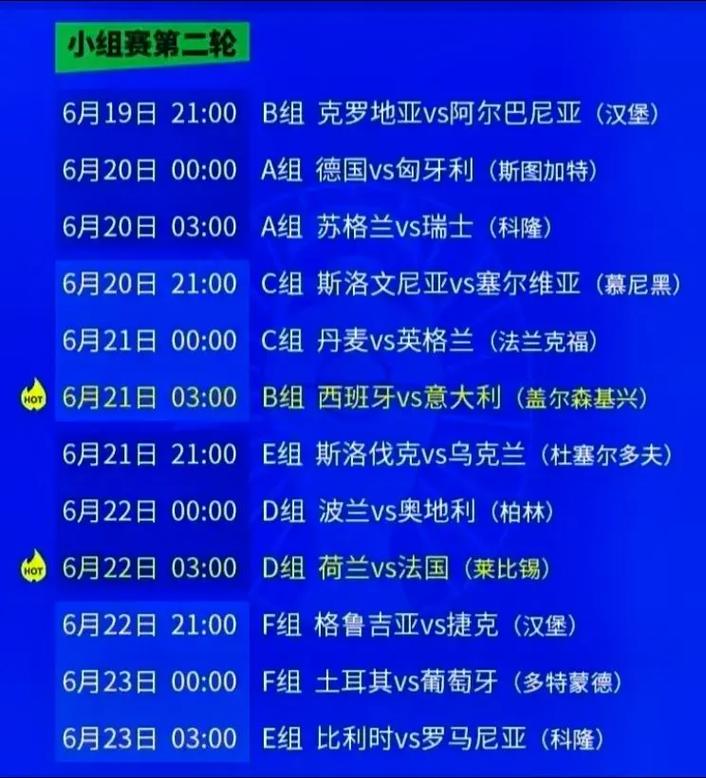 2024欧洲杯具体什么时候比赛？日期时间及赛程安排