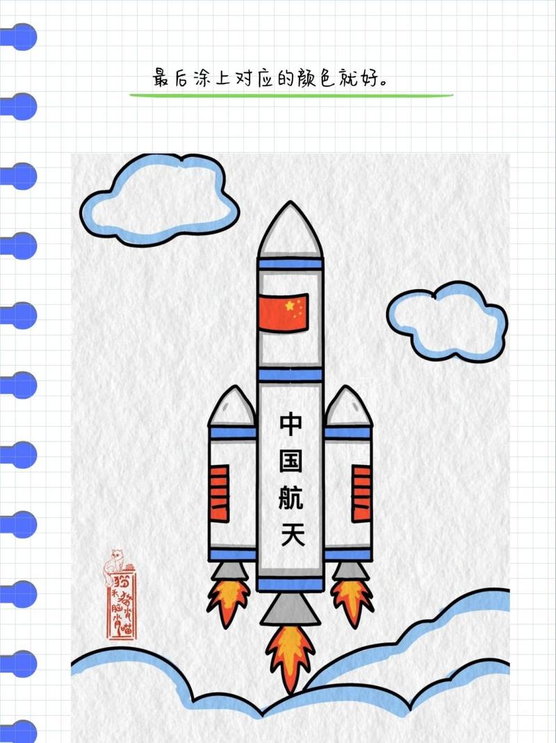 火箭怎么画图片？儿童简笔画火箭绘画步骤