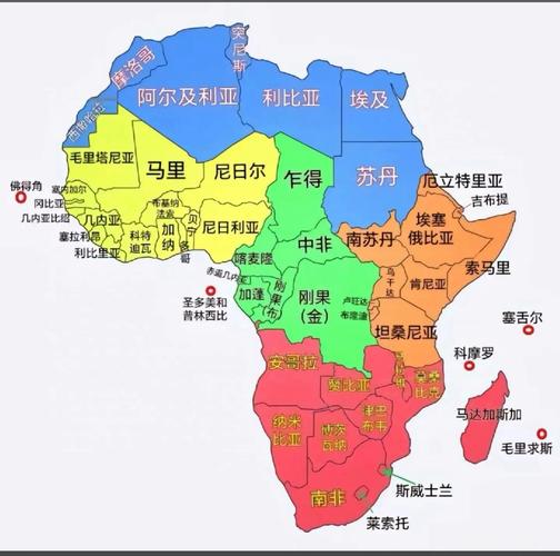 非洲国家分布图：快速了解非洲所有国家组成