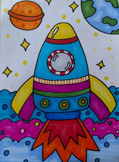 航空火箭绘画步骤详解，小白也能学会