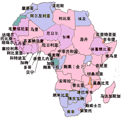非洲国家分布图：快速了解非洲所有国家组成