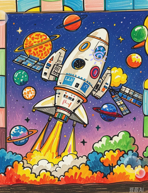 航空火箭绘画步骤详解，小白也能学会