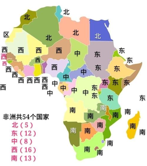 非洲国家分布图：快速了解非洲所有国家组成