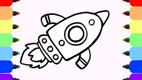 航空火箭绘画步骤详解，小白也能学会