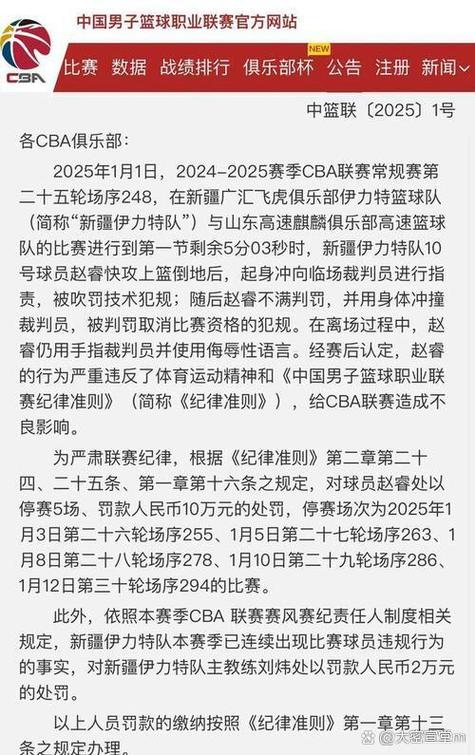 CBA两人被停赛罚款最新动态？赶紧跟踪事件实时进展！